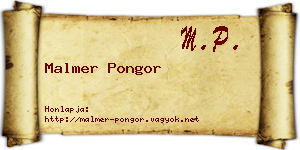 Malmer Pongor névjegykártya
